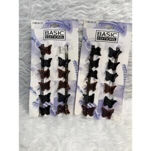 Vintage Y2K Lot of Small Butterfly Hair Clips/ Multicolor Claw Hair Clips Mini